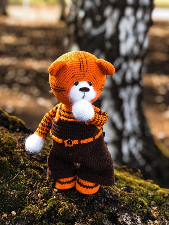 かぎ針編みの虎模様のあみぐるみ - Etsy 日本