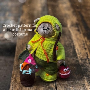 Schema all'uncinetto per un costume da pescatore orso
