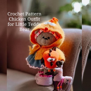 Crochet Pattern Chicken Outfit for Little Teddy Bear