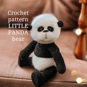 Crochet pattern of a LITTLE PANDA bear.
