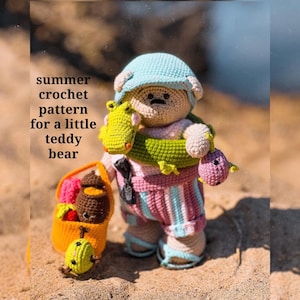 Schema all'uncinetto per un piccolo orsetto di peluche. Orsetto amigurumi