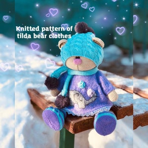 Modello lavorato a maglia di vestitini Tilda Bear