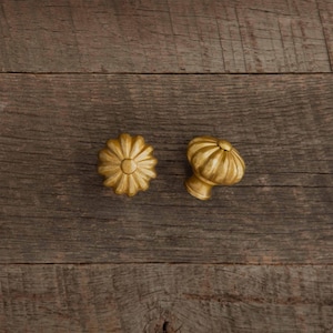 Pomello a forma di girasole / ottone anticato