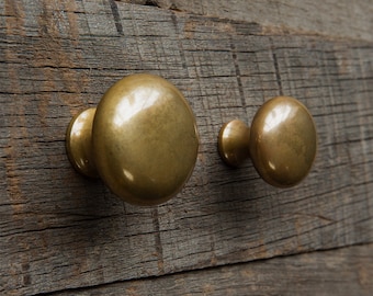 Aged Brass Mushroom Knob