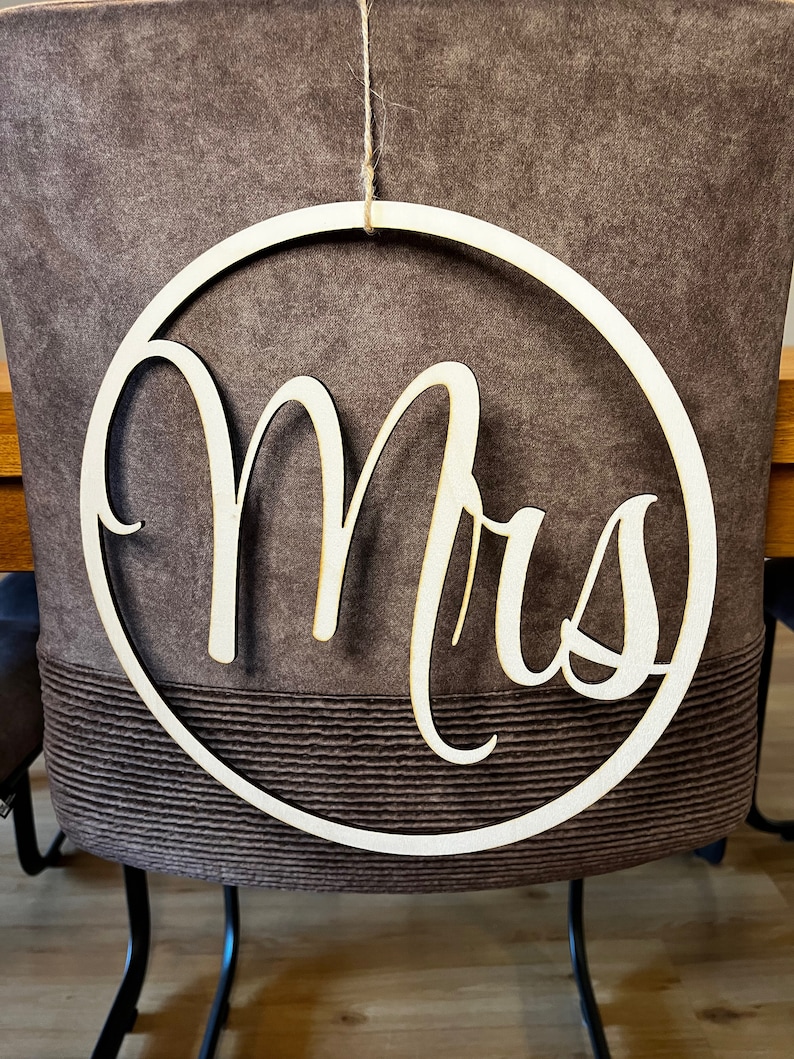 Stuhlschild Deko Hochzeit Mr Mrs / Holz rund Etsy.de