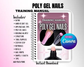 POLY GEL Polygel NAILS Extensions Training Manual - Canva editable