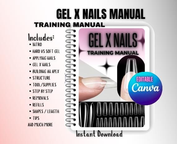 GEL X NAILS Extensions Training Manual - Canva editable