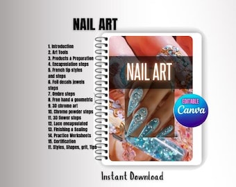 Manuel de formation pour la conception d'ongles en gel et les extensions d'ongles - Modifiable sur Canva