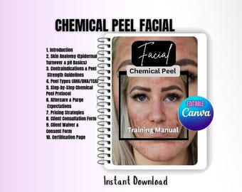 CHEMICAL PEEL Facial- Training Manual -  and more Canva editable