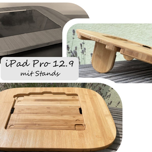 Bamboo Board iPad Pro 12.9 met standaard 3e, 4e, 5e en 6e generatie // Easel voor iPad, houder iPad 12.9, tekenen, voortplanten, Photoshop