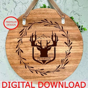 Buck Head Svg I Deer Hunting SVG I Wreath Svg Bundle I Family Monogram SVG I Digital Download I Svg/Dxf/Png I Eps I Pdf I Cricut Svg File