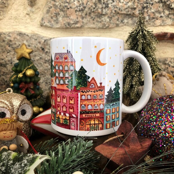 Mug de Noël en céramique - Hiver - cadeau de noël -