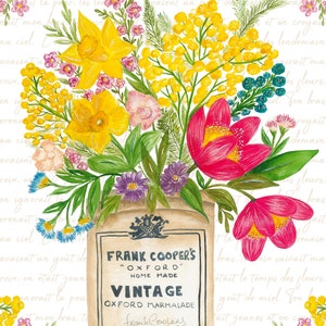 Le temps des fleurs - illustration aquarelle printemps fleurs - carte postale, affiche