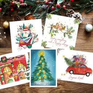 Illustration de Noël à l'aquarelle Carte Magasin de jouets Affiche, carte de voeux, cadeau de Noël image 7