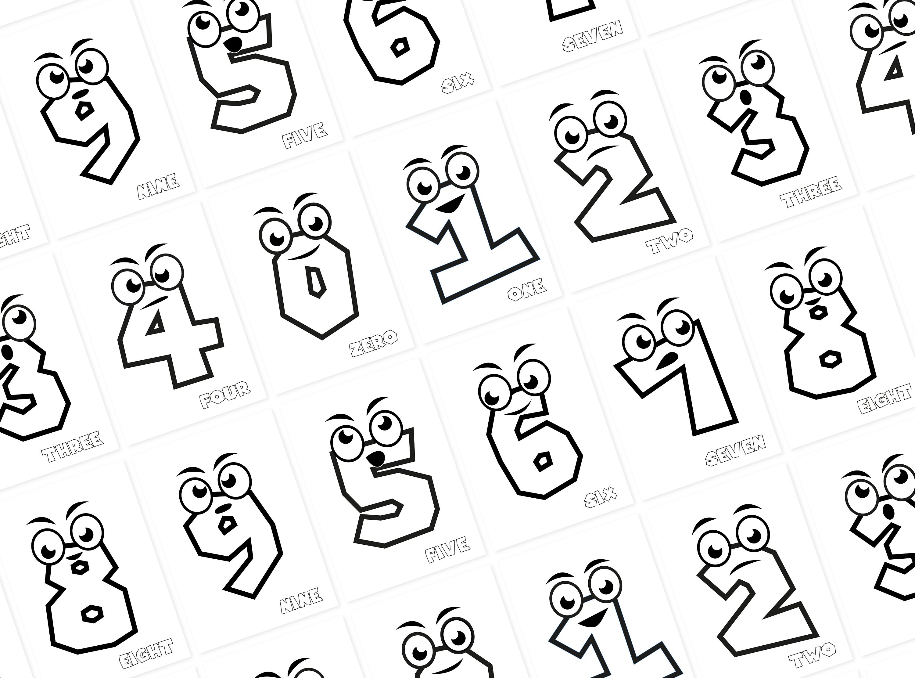 Number Coloring Pages Number Coloring Pages for Kids Number Etsy Canada