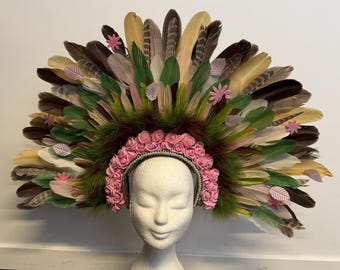 Headpiece naturel + pastel pink