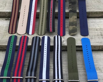 Bracelets de montre en nylon de différentes couleurs