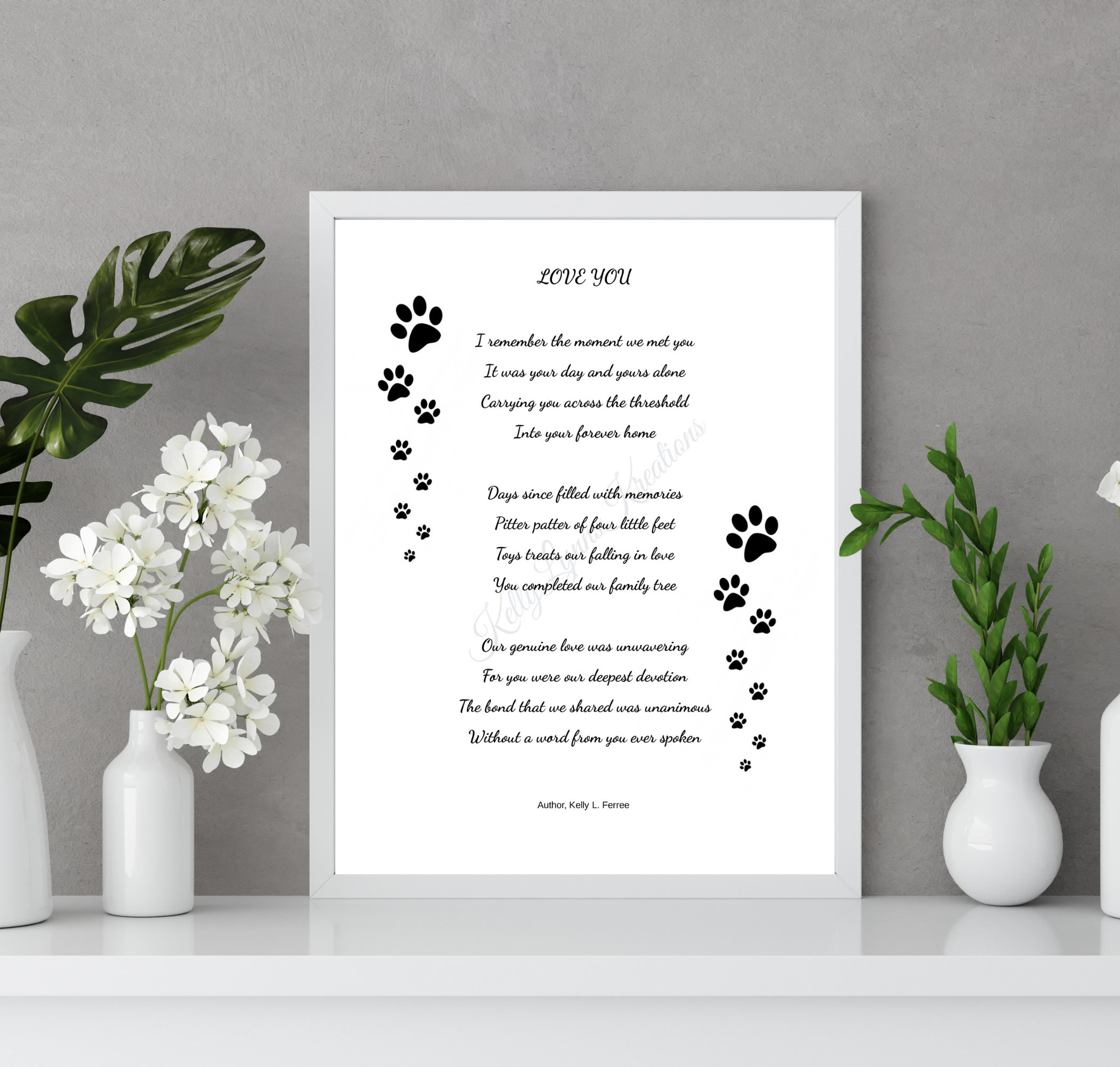Love You Dog Loss Memorial Poem, PDF, Digital Download,unframed, Print at Home,memorial Gift ...