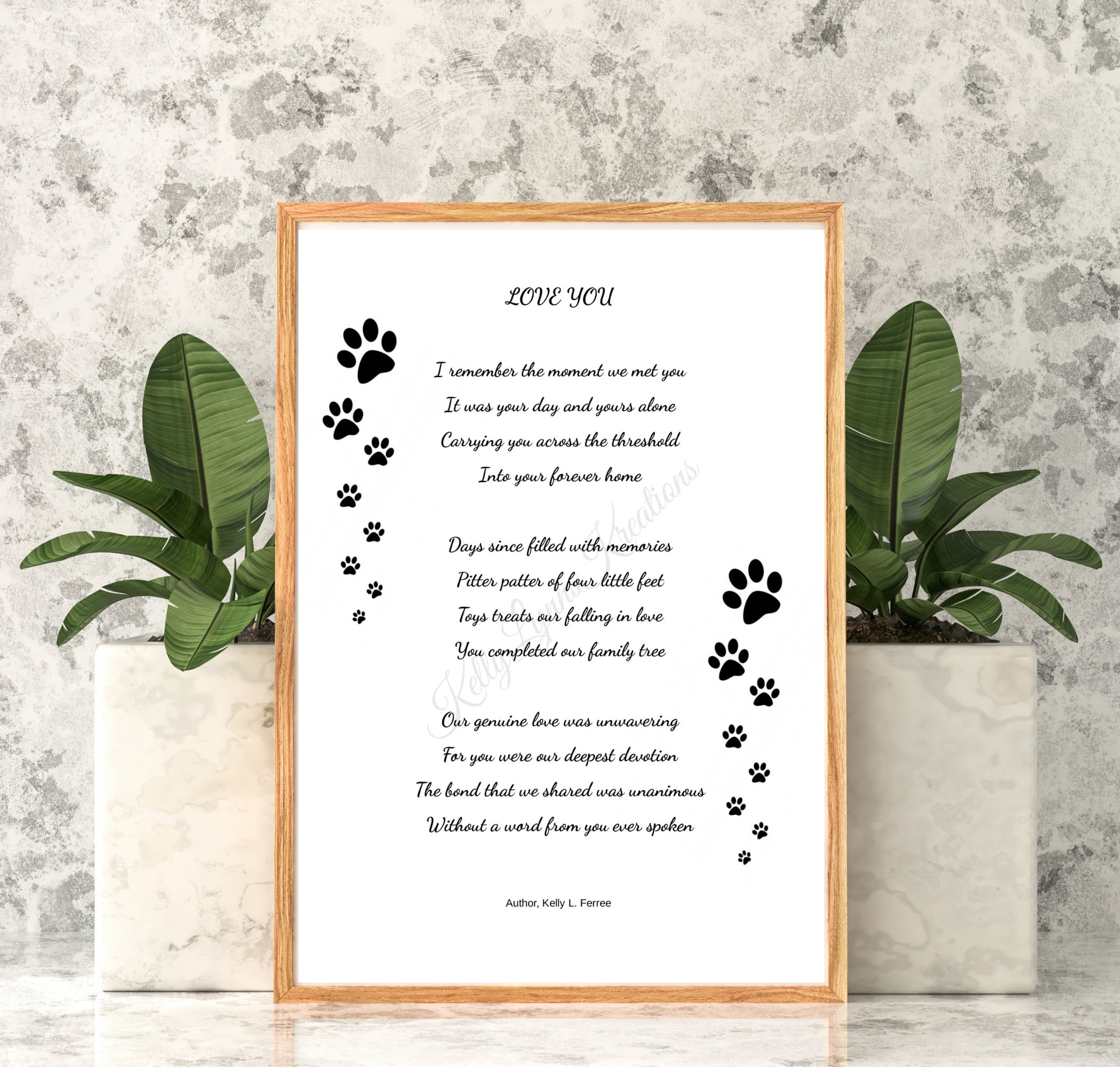 Love You Dog Loss Memorial Poem, PDF, Digital Download,unframed, Print at Home,memorial Gift ...