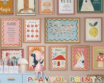 Kids Room Art Prints: Playroom Gallery Wall Decor (Digital Download)