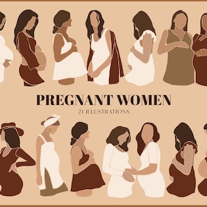 Imágenes prediseñadas de embarazo abstracto - impresiones de madre abstractas - imágenes prediseñadas SVG de mujeres blancas - impresión de embarazo - imágenes prediseñadas de embarazo de madre - DIY mujer SVG