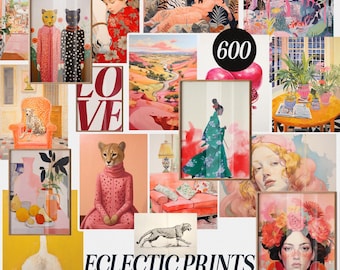 600 Eclectic Gallery Wall Prints: Maximalist Art Set (Digital Download)