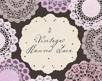 Vintage Lace Doilies PNG Set: Antique Embroidery Clipart (Digital Download)