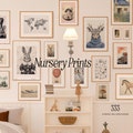 333 Eclectic Neutral Nursery Print. Poster bundle for kid. Woodland Decor, Vintage Girls Boys Gallery wall, Gender Neutral Print, Earth art product logo
