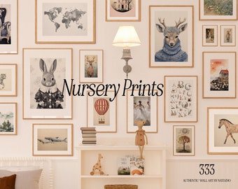 Digital Wall Art for Kids Room - 333 Neutral Nursery Prints | Stylish Boho Gender Neutral Decor