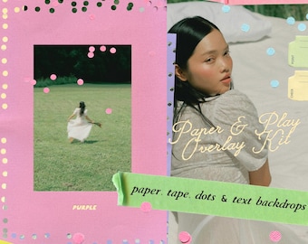 Kit di sovrapposizioni Paper & Play – Texture morbide, nastro adesivo, pois, sfondi con testo