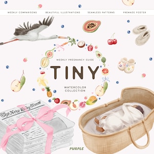 Arte de guardería para bebés estilo bohemio: pequeñas frutas pintadas a mano: arte para anuncios de nacimiento y baby shower