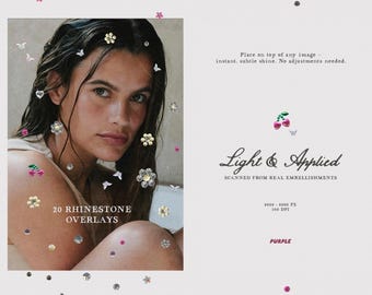 Sovrapposizioni di strass scansionati – Texture PNG con lucentezza delicata (design Y2K)