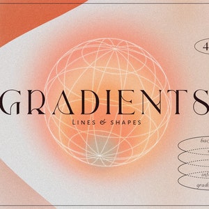 Gradienti granulosi, Forme astratte, Bundle di Line art. Sfondi texture, Linee, Onde clipart digitali. Enorme pacchetto con forme geometriche