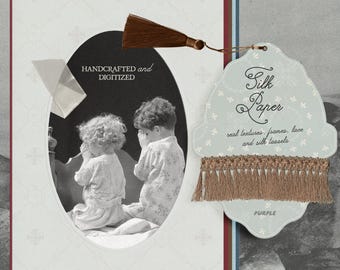 Embossed Paper Textures, Frames, Lace and Silk Tassels – Silk & Paper Digital Collection