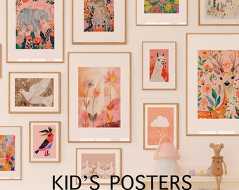 100 Eclectic Nursery Prints. Poster bundle for kid. Kids Room Wall Art Prints. Girls Boys Gallery wall, Gender Neutral Digital Printable Art