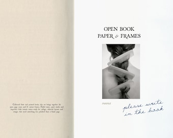 Open Book Paper Scans and Cutout Frames, Real Vintage Pages for Digital Collage