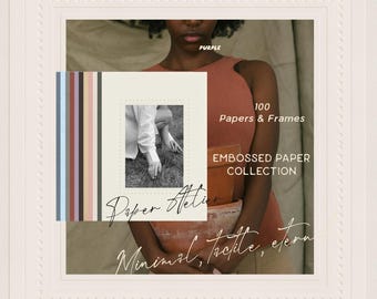 Embossed Paper Collection: 100 Neutral Texture Elements (JPG, PNG)