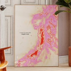 Póster de meditación con aura, impresión con degradado, números de ángeles, arte de pared con afirmación, impresión con aura, arte de pared con impresión, manifiesto, impresión de arte espiritual de los años 70