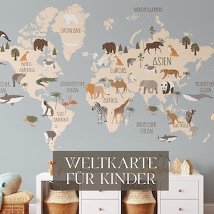 Weltkarte für Kinder. Drucken Sie im Kinderzimmer. Die Welt der Tiere. Kinderkarte, Länder der Tiere, Kontinente, Lehr- und Lernmittel, Landkarte für Kinder