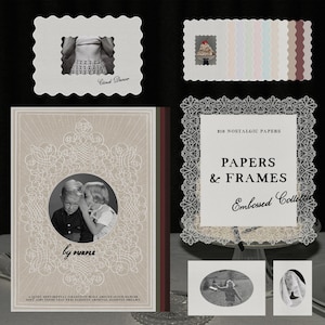 210 Nostalgic Embossed Papers & Frames Collection