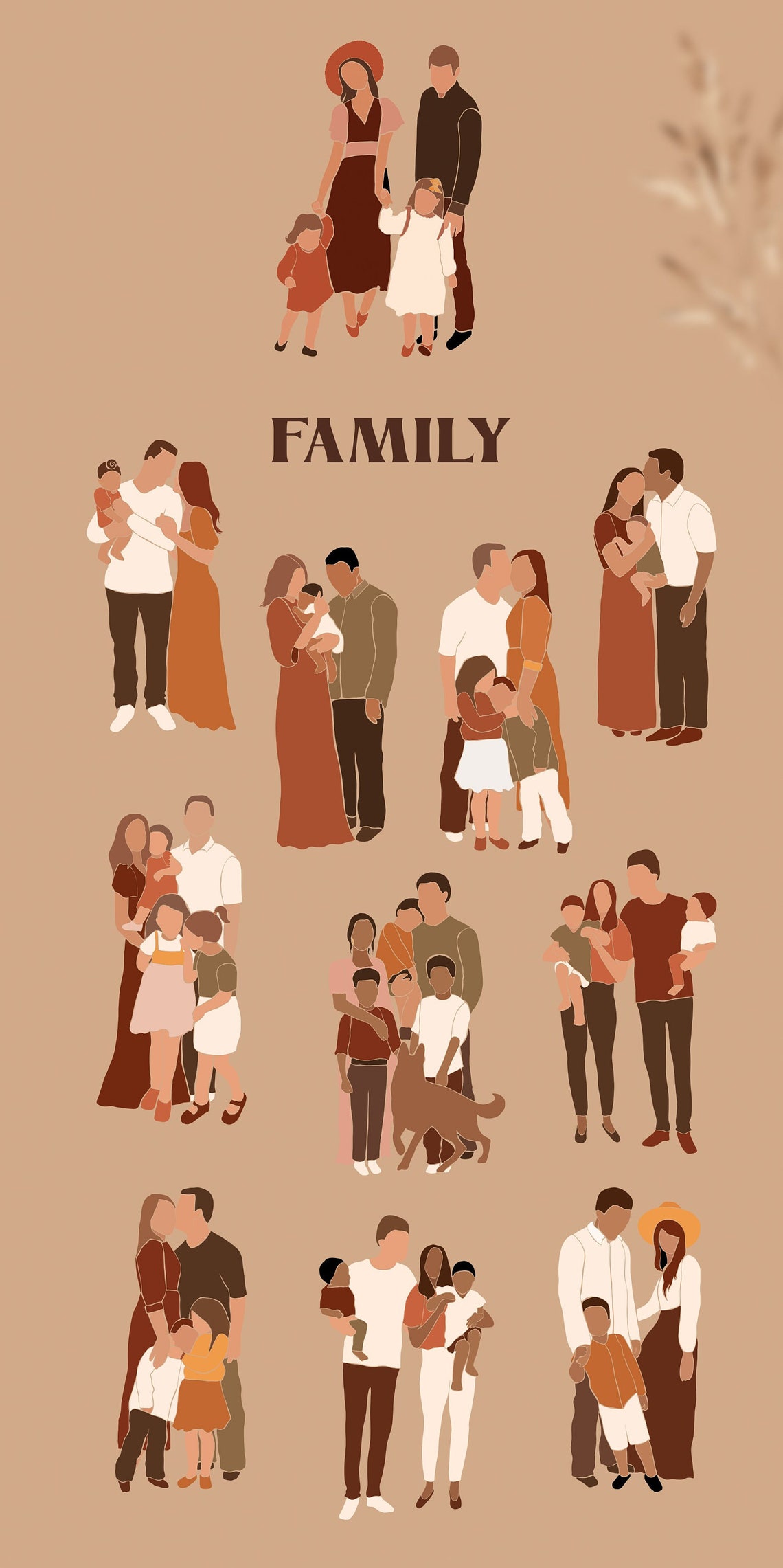 Abstract Family Clipart Abstract Parents Prints SVG Etsy