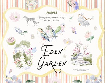 Watercolor Floral Clipart Bundle: Eden Garden Wedding Illustrations