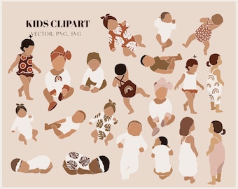 Abstract Baby Clipart: Nursery Prints, SVG Files (20 Kids)