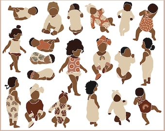 Abstracte babyclipart: mode-kinderen SVG-afdrukken (digitale download)