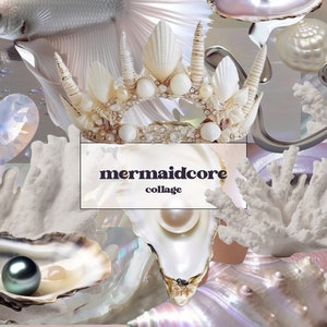 Collage de sirène. Objets PNG marins.