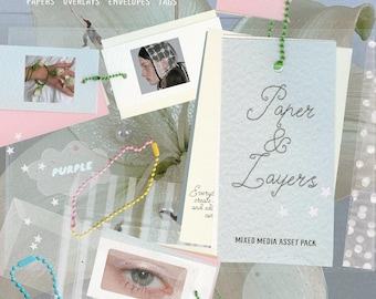 Elementi multimediali Paper & Layers / Sovrapposizioni di carta, buste, etichette, elementi stampabili per scrapbooking in formato PNG