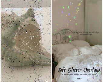 Sovrapposizioni di glitter delicati per foto, poster, inviti e collage