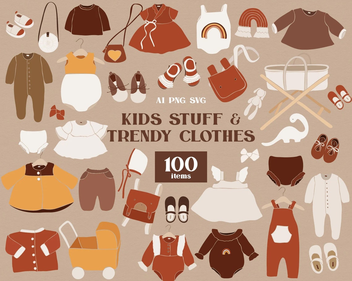 Clothes Svg Clipart Baby Stuff Baby Clipart Kids Clothes - Etsy