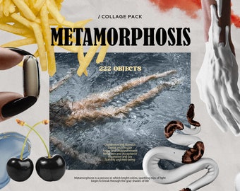 Metamorphosis. Digital collage pack - creator. Vintage Collage Creator 222 Images for Photoshop, Procreate, Canva | Mental health