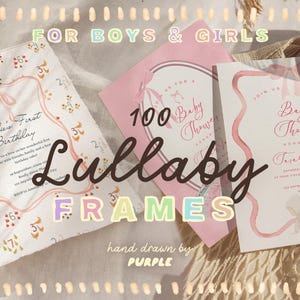 Baby Frames PNG Bundle – Baby Shower, Kids Birthday, Nursery Borders, Cute Hand-Drawn Frames for Invitations & Cards